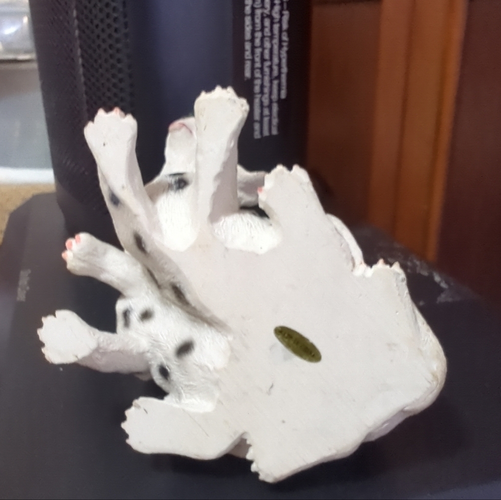 Dalmatian Figurine Vintage Puppies Dog Sculpture Solid Stone Resin - Picture 6 of 11